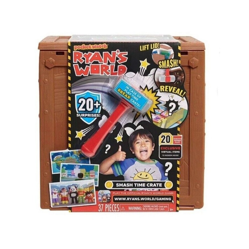 Pocket Watch Ryan's World Smash Crate 37 pcs & 20+ Surprises